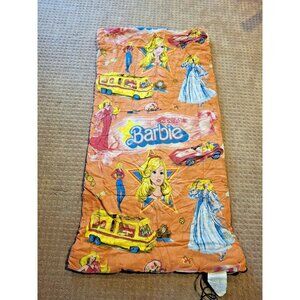 Rare Vtg Sears Roebuck 1978 Mattel Child Size Barbie Superstar Sleeping Bag, Zip